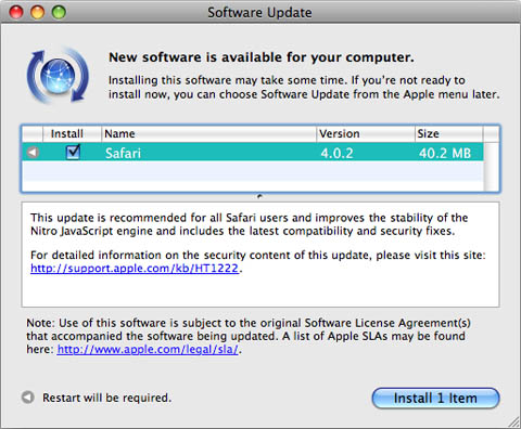 Safari for mac update